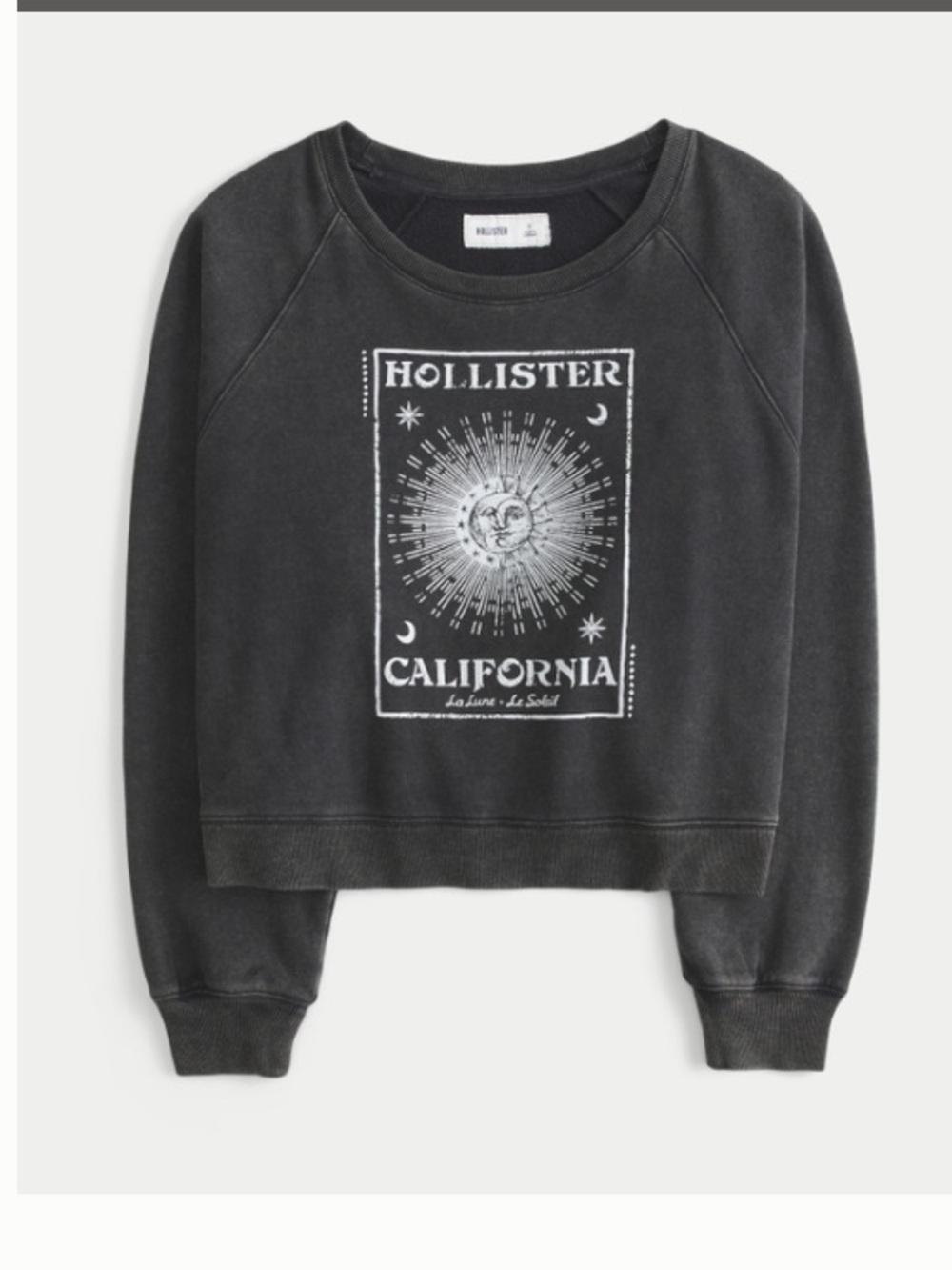 Hollister Black Graphic Crewneck Sweatshirt